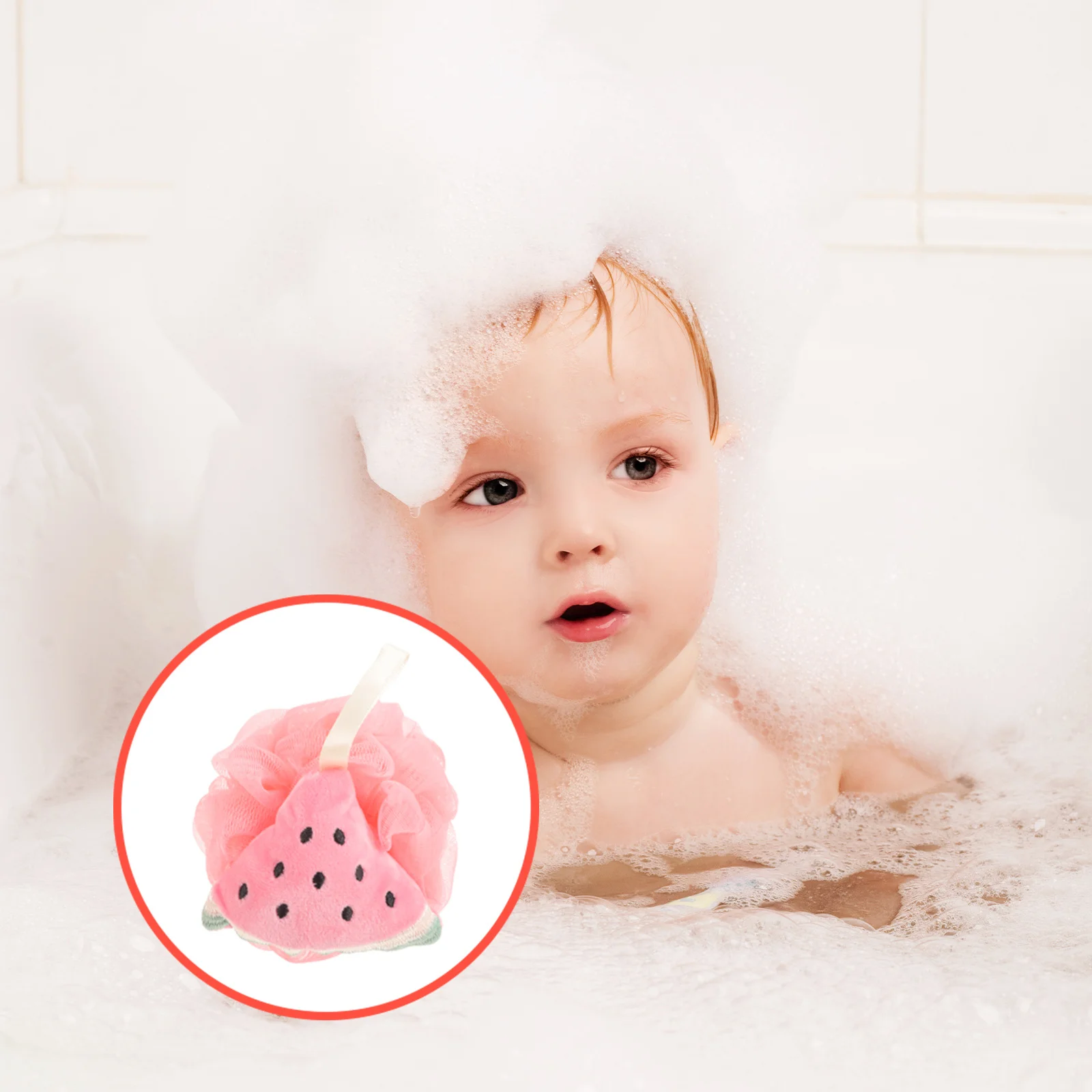 

3pcs Fruit Shaped Bath Sponges Soft Pe Body Wash Ball For Kids Colorful Shower Loofah Bathroom Cleaning Supplies