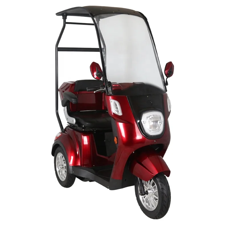 Three Wheel Electric Mobility Scooter With Canopy 60v 500w Electric Powered Scooter For Senior