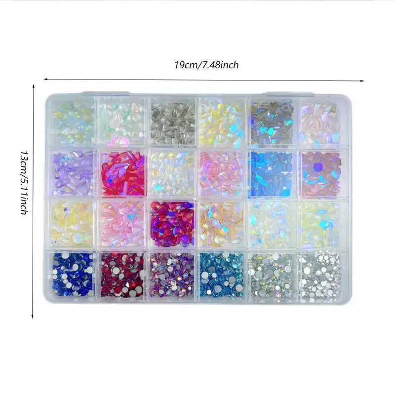 1 Box Mixed Resin Cartoon Bow Nail Art Decorations 3D Cute Heart Flowers Nail Charms Flatback Rhinestones DIY Nail Accessories