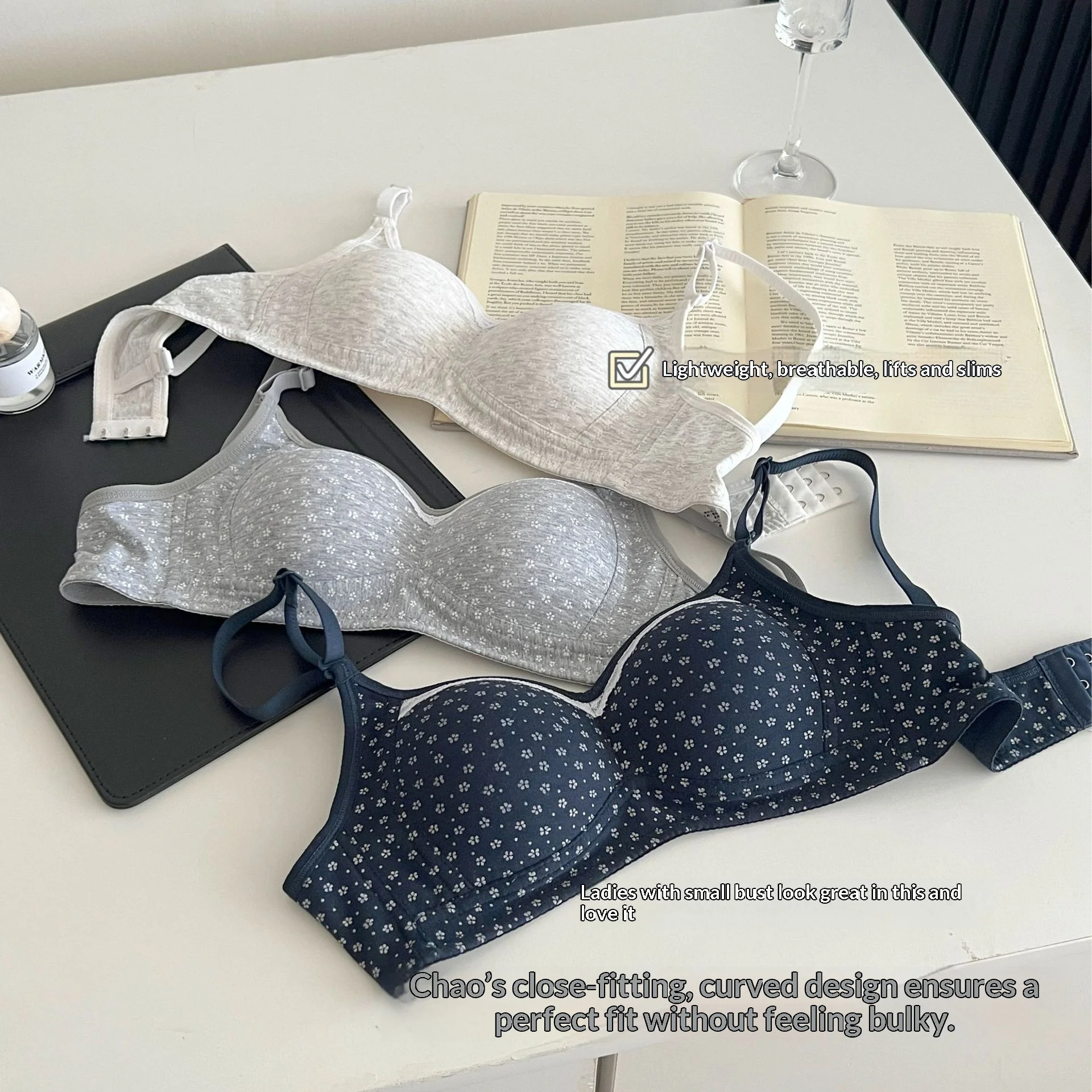 Lace Floral Thin Bra, Comfortable Without Steel Rims, Soft Support, Small Chest Gathered Together, Collection Accessory Bra
