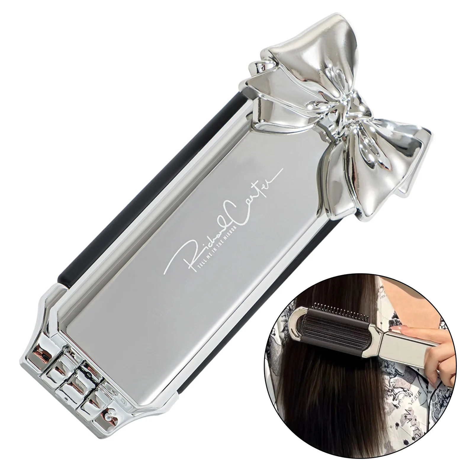 

Складная мини-расческа с зеркалом и массажной подушкой, портативная компактная расческа для женщин и детей, для путешествий, домашнего офиса