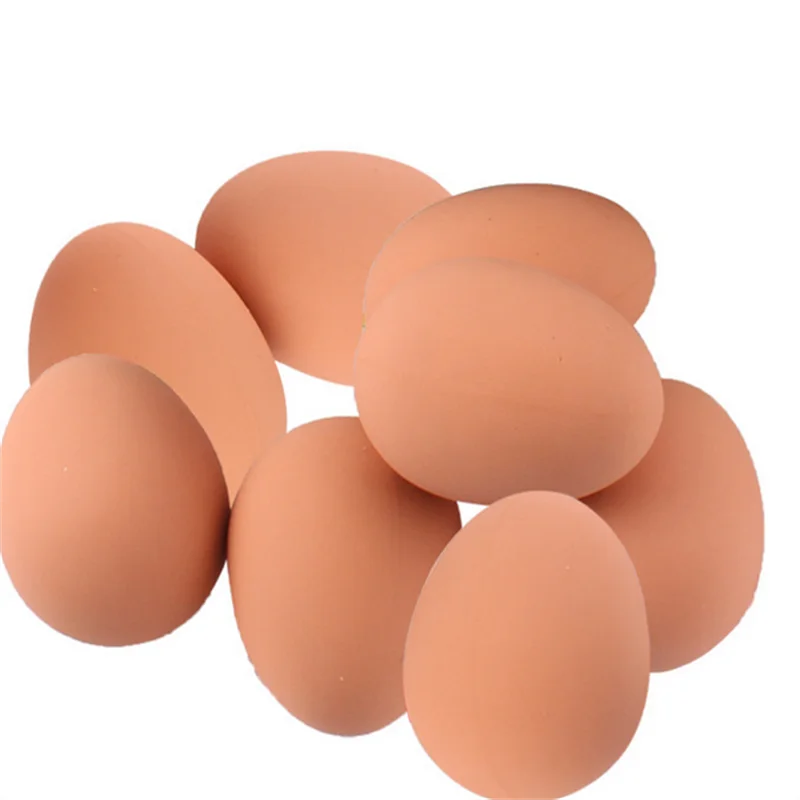 1/3/5/10PCS Realistic Bouncy Eggs Fake Rubber Bouncing BallsModel Farm Chicken Nesting Hen Hatching Egg  Pet Toy Prank Joke