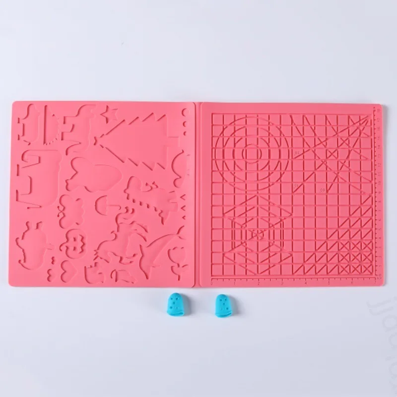 3D-Druck Stift Silikon Matte DIY mit 2-Finger-Protektoren Vorlage Zeichenwerkzeug Silikon Pad Zeichenwerkzeuge für Kinder Erwachsene – Detail 13