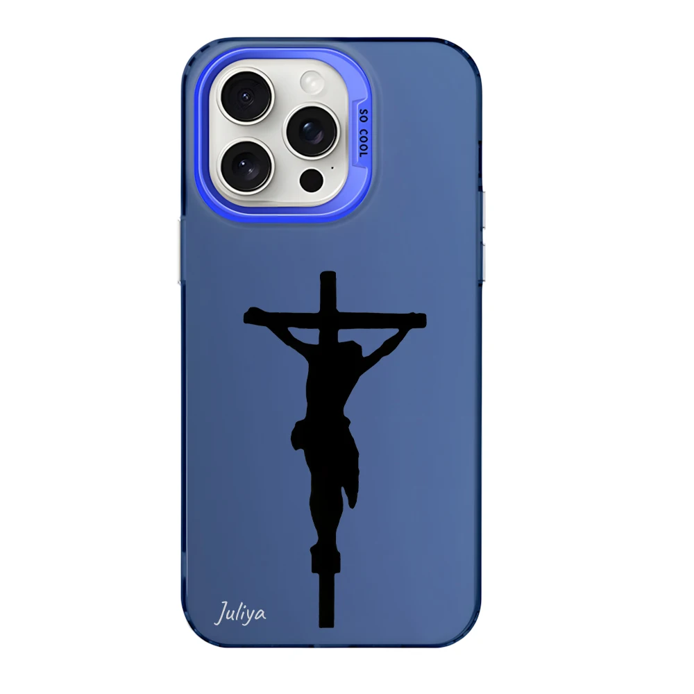 Holy Christian Jesus Cross Phone Case for iPhone 16 12 13 mini 11 14 15 Pro Max Xs XR 8 Plus Dual Layer Hard IMD Plastic Cover