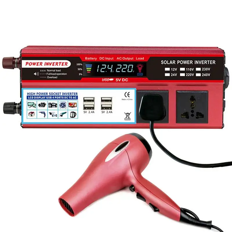 

Car Power Inverter Car Inverter Multifunctional Vehicle Power Inverter AC 100V-120V/AC 220-240V 2000W Vehicle Power Inverter