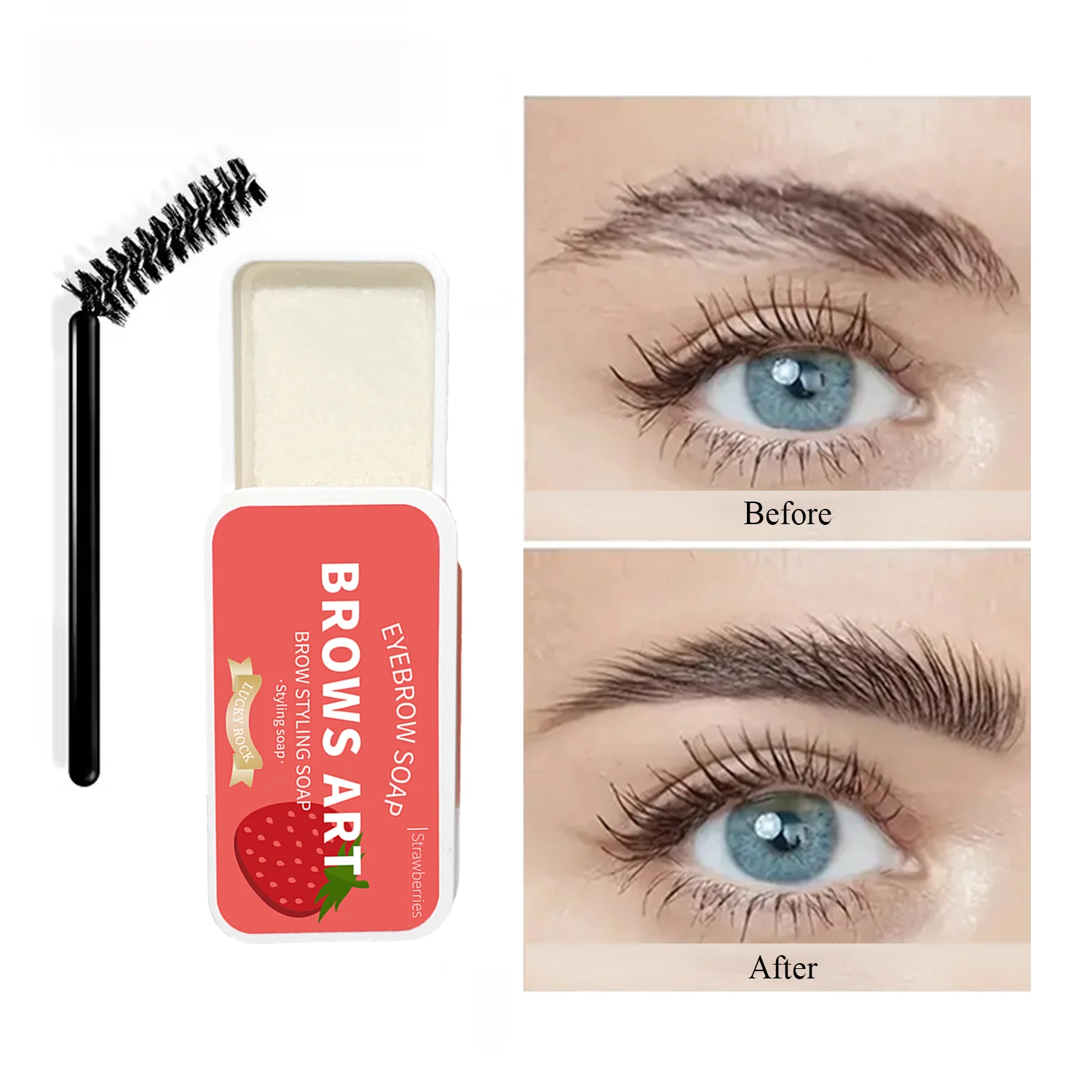 Gel à sourcils transparent 3D – Sourcils pelucheux longue durée, imperméable, aspect naturel, coiffage des sourcils transparent, anti-taches, séchage rapide