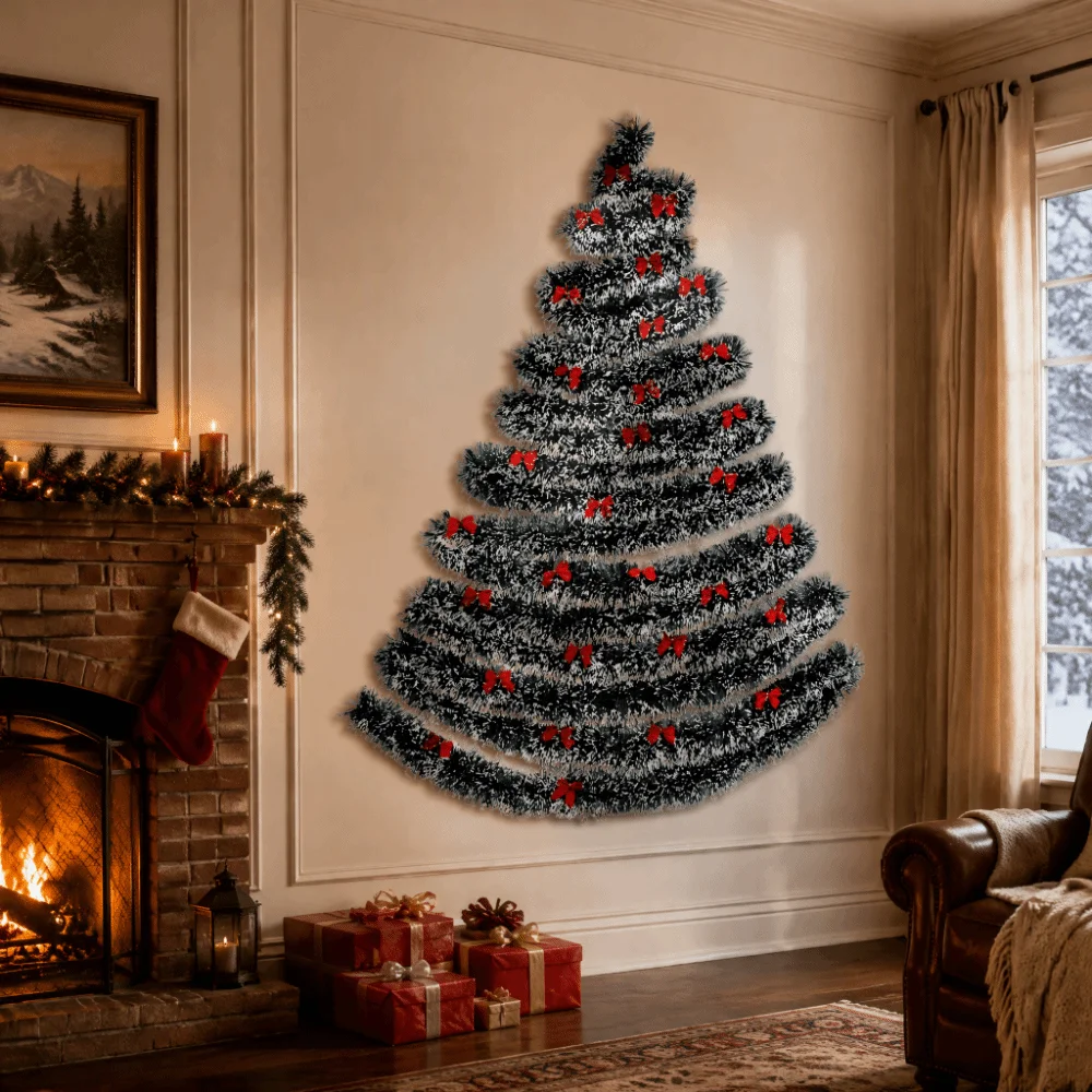 Ruban décoratif pour sapin de Noël, réutilisable, créatif, à faire soi-même, décor de Noël simple, décorations de Noël artificielles, carreaux de verre.