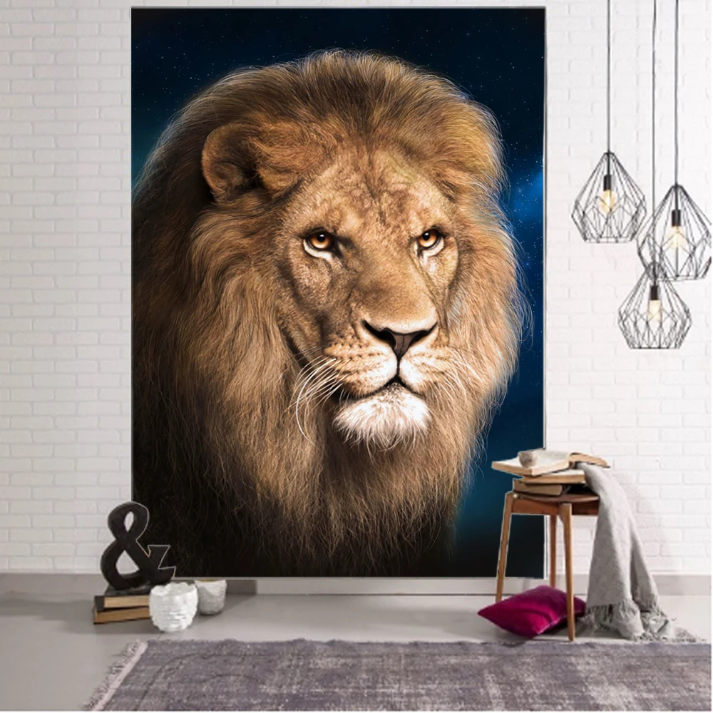 Lion Decor Tapestry Hippie Boho Wall  Gypsy Landscape    Bedroom