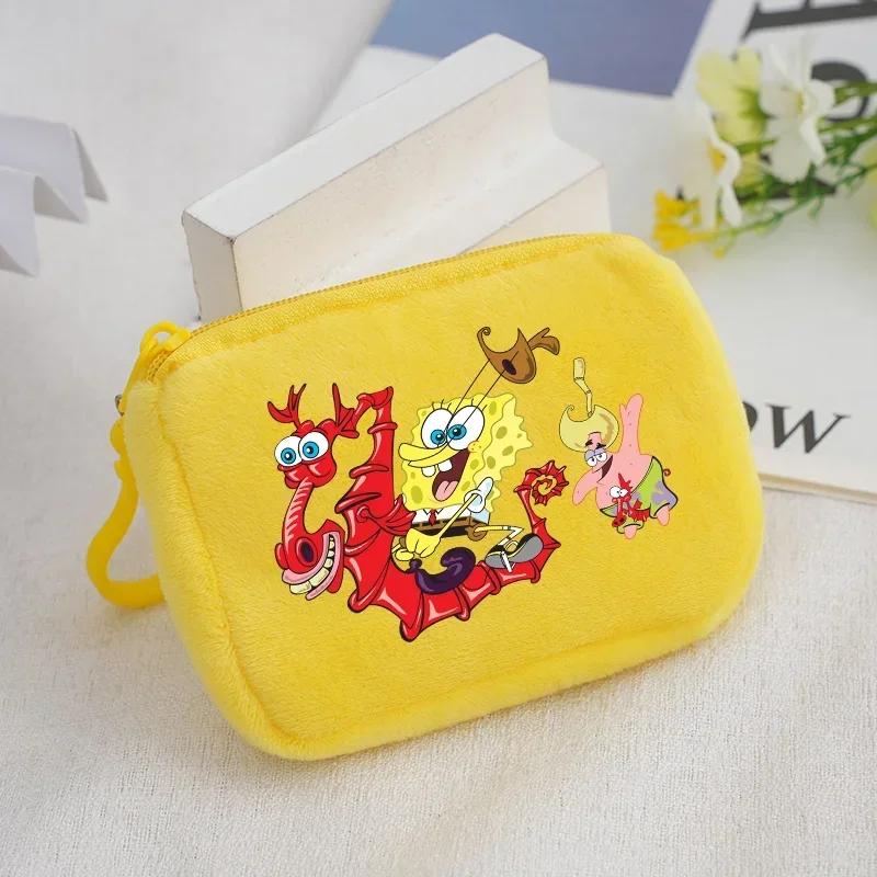 SpongeBob SquarePants Coin Purse Patrick Star Cute Cartoon Portable Wallets Headphone Bag Key Pouch Card Holder Child Xmas Gift