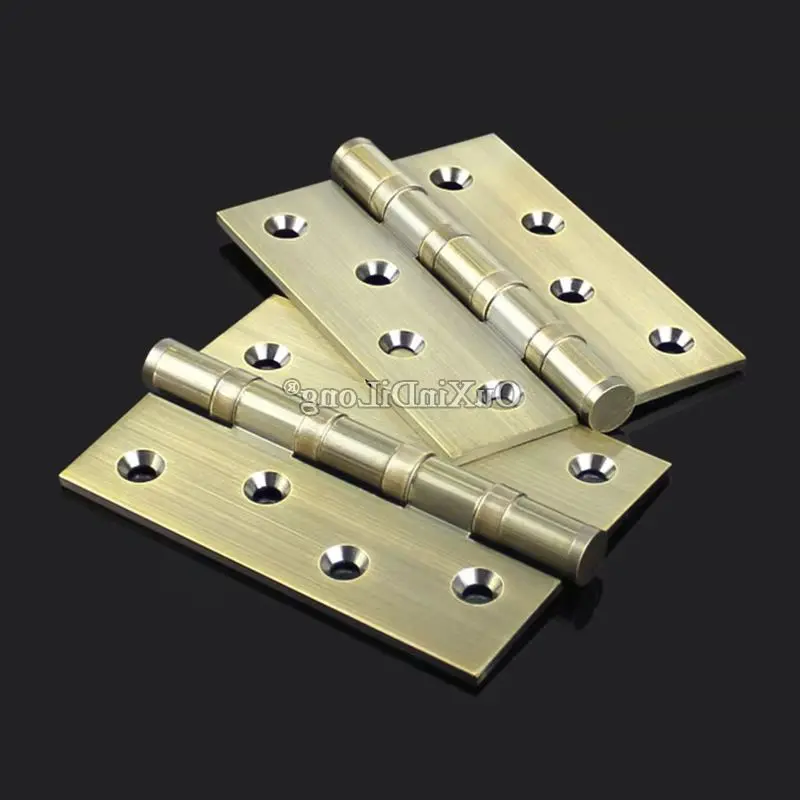 High-end 3PCS 4''/5'' Solid Brass Heavy Duty Door Hinges 3mm Thicken Solid Wood Gate Door Hinges Bronze Bearing Hinges+Screws