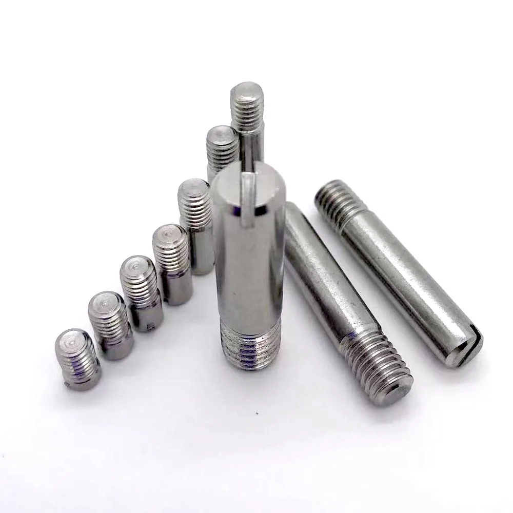 2/10Pcs M2 M2.5 M3 M4 M5 M6 M8 M10 304 Stainless Steel Slotted Head Outside Thread Solid Dowel Pin Positioning Roll Shaft GB878