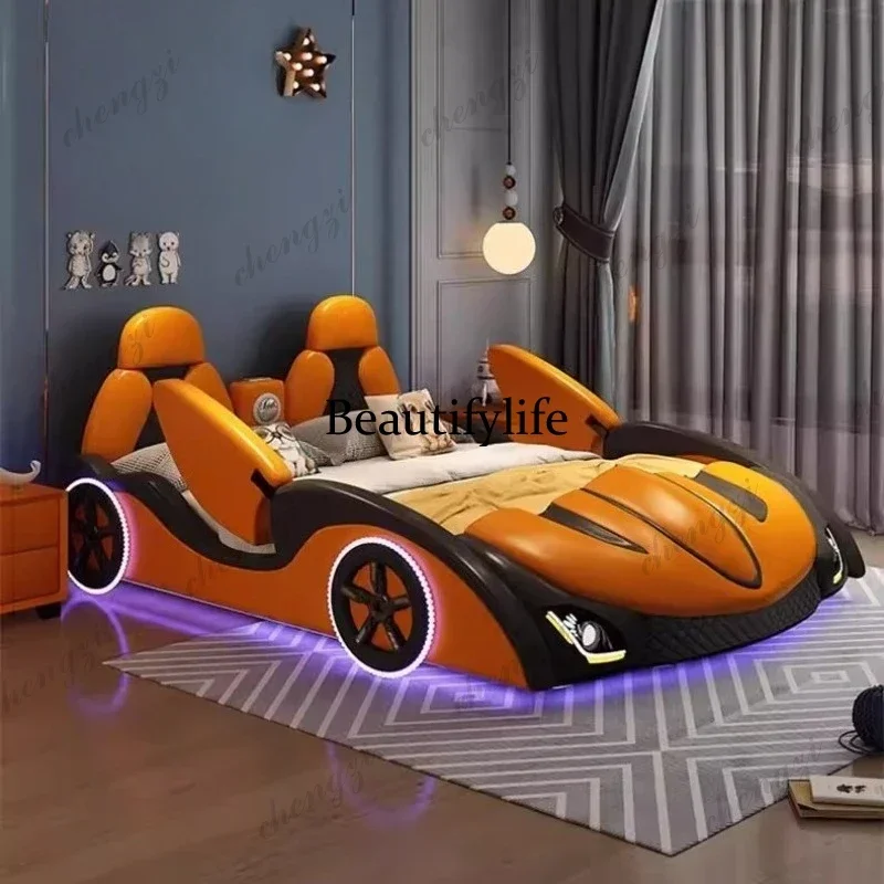 M45 With lights and sound system 120x200 150x200 180x200 cm Sports car bed bedroom furniture Bed bases and frames Double beds