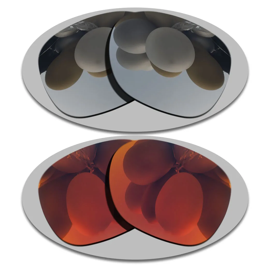 Silver&Fire Red Lenses Replacement For-Electric Knoxville XL Polarized Sunglasses