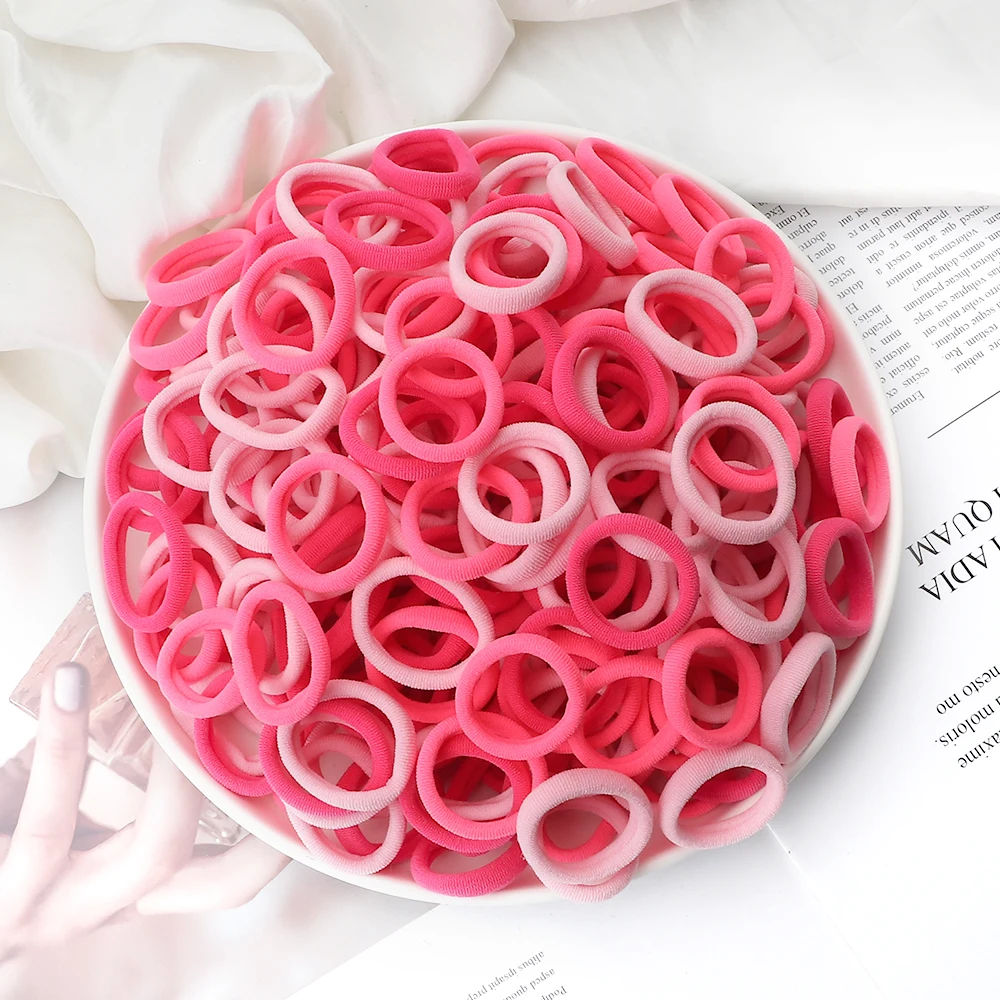 50-200 Stücke Kinder Candy Farbe Haarband Mädchen 3 CM Grundlegende Bunte Haargummi Pferdeschwanz Halten Elastische Haargummis Haarschmuck – Detail 9
