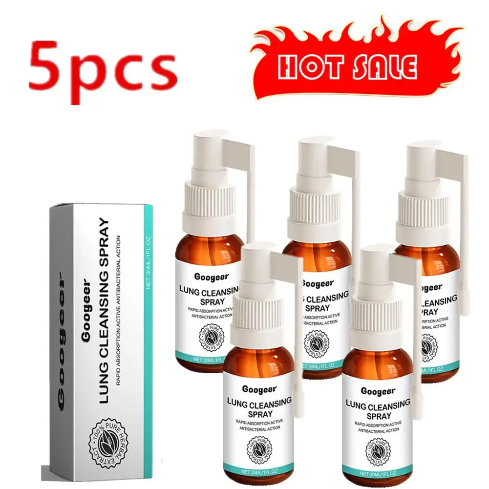 

5X 30ml Herbal Lung Cleanse Spray Mist-Powerful Lung Support Clean Inflammation Relieve Spray Herbal Sore Quit Smoking Throat