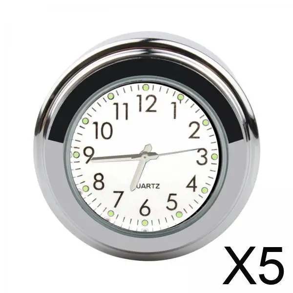 Waterproof Aluminum Handlebar Clock with Thermometer Motorcycle Mount Time Gauge for Cruiser Yacht Buggy