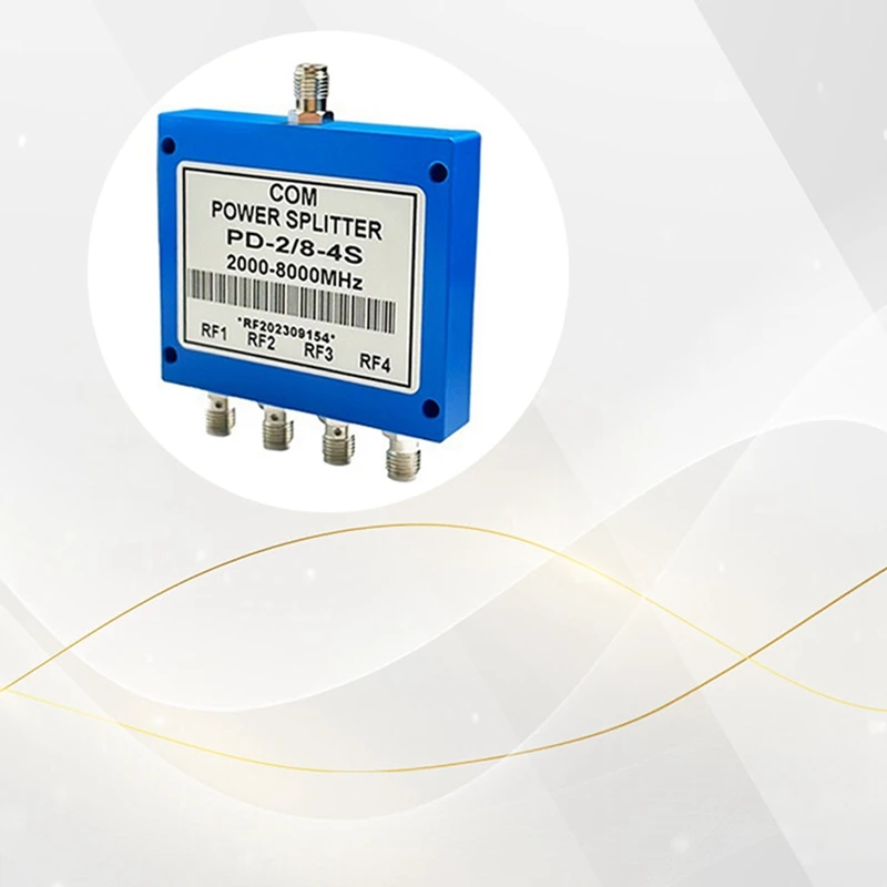 2-8 جيجا هرتز مقسم الطاقة عالي الأداء 4-Way Microstrip RF مقسم الطاقة مع موصلات SMA أنثى