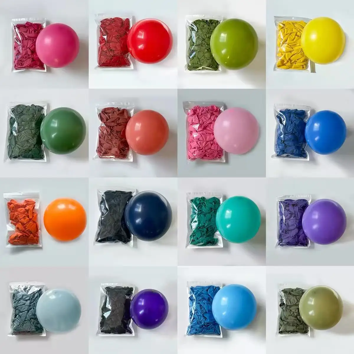 10 inch metal matte Maca multi-color thick latex balloon set, suitable for weddings, birthdays, theme parties, pre wedding parti