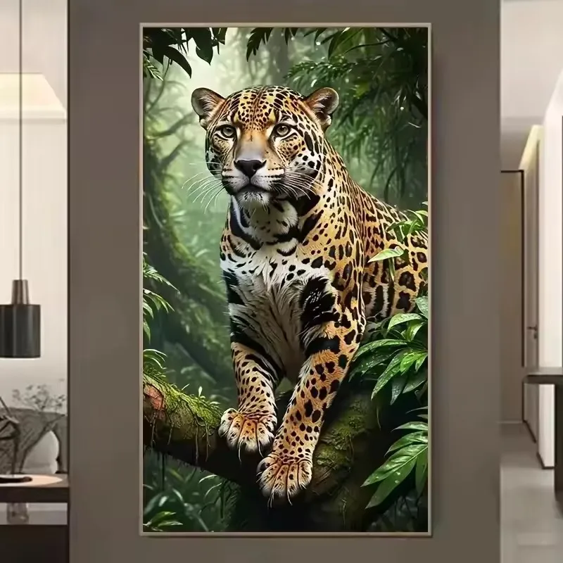 

Fantasy Jungle Leopard Landscape Diy 5D Diamond Painting Large Size Full Square Round Diamond Art Mosaic Embroidery Kits
