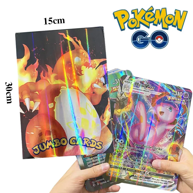 15/30 قطعة أنيمي بوكيمون بطاقات مشرقة Vmax Vstar GX كبيرة الحجم جمع بيكاتشو معركة المدرب بطاقة ألعاب أطفال هدايا
