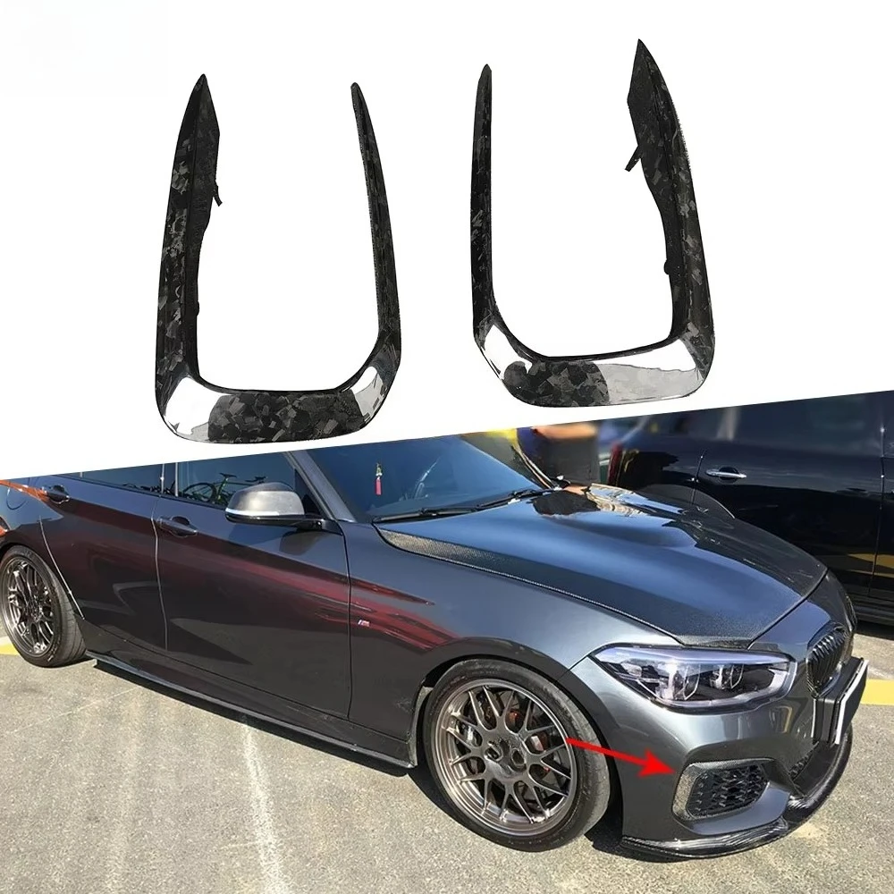 

Forged Carbon Front Fog Lamp Wind Knife Fangs Trim Strips For BMW 1 Series F20 M Sport 2017-2018 Auto Car Decoration