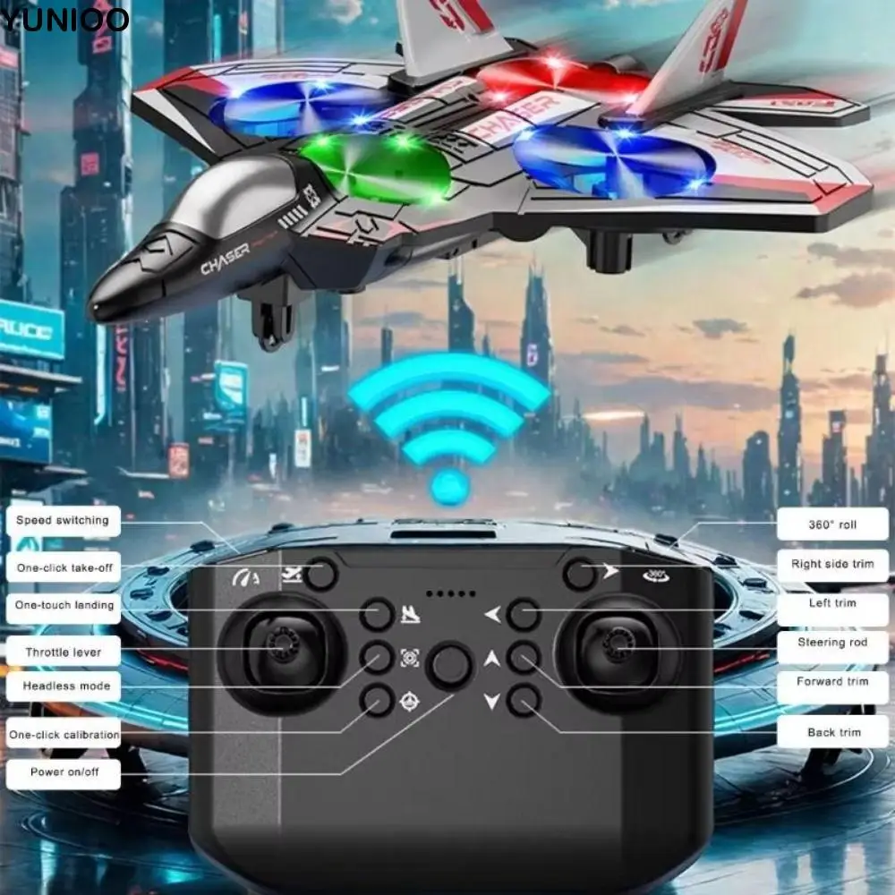 

EPP Foam Remote Control Foam Fighter RC Drones Rechargeable Four Motor Helicopter Toy Portable with Light RC Hobby Jet Plane