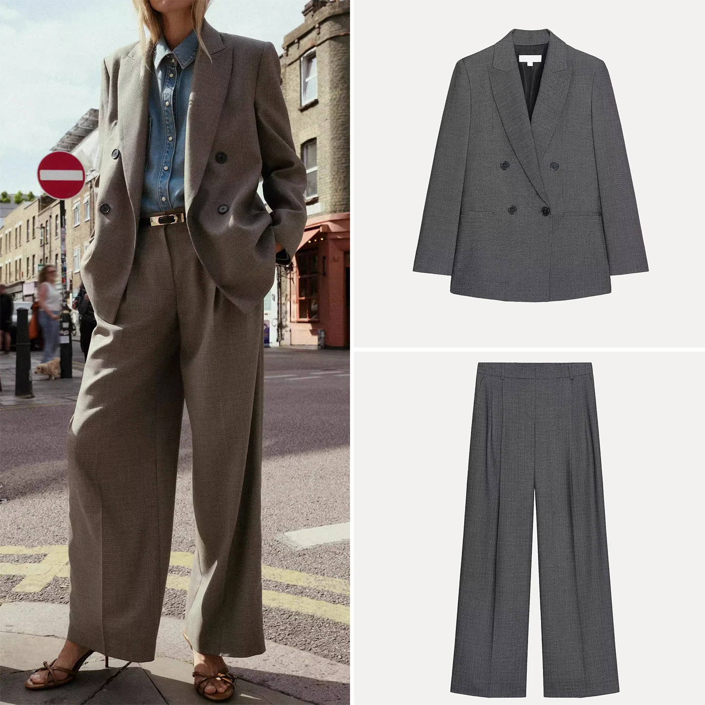 

Женский комплект брюк Sle Jaet с подкладкой на плечо, длинный све, свободная посадка, рабочая одежда на четыре сезона, однотонное осеннее новое поступление