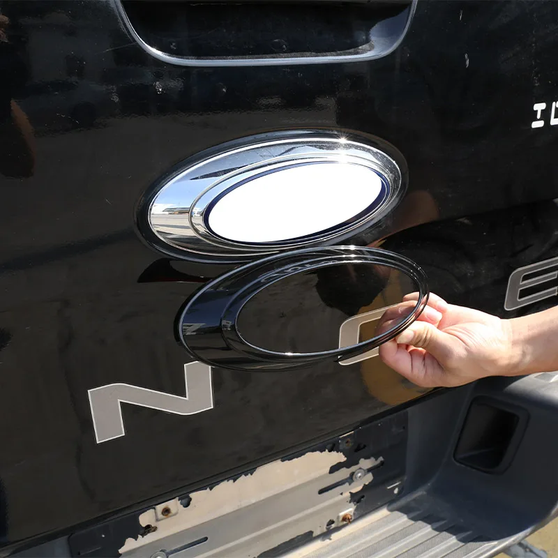 

For Ford Ranger Wildtrak 2015-2022 ABS Carbon Fiber/Black Car Tailgate Logo Cover Decorative Sticker Car Accessories