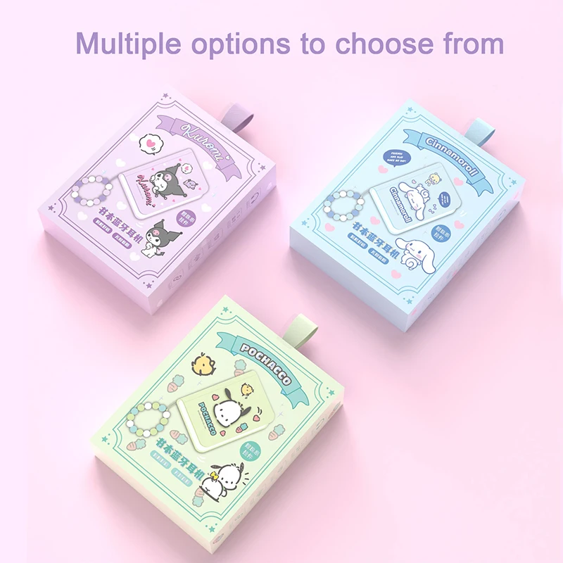 Kawaii Sanrio Cartoon Tws Bluetooth Earphones Kuromi Cinnamoroll Melody Sport Noise Reduction Wireless Headset Game Earphones