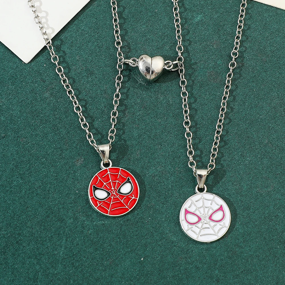 2pcs Superhero Spiderman Necklace Fashion Charm Avengers Pendant Gift for Couple Valentine's Day Jewelry view 4