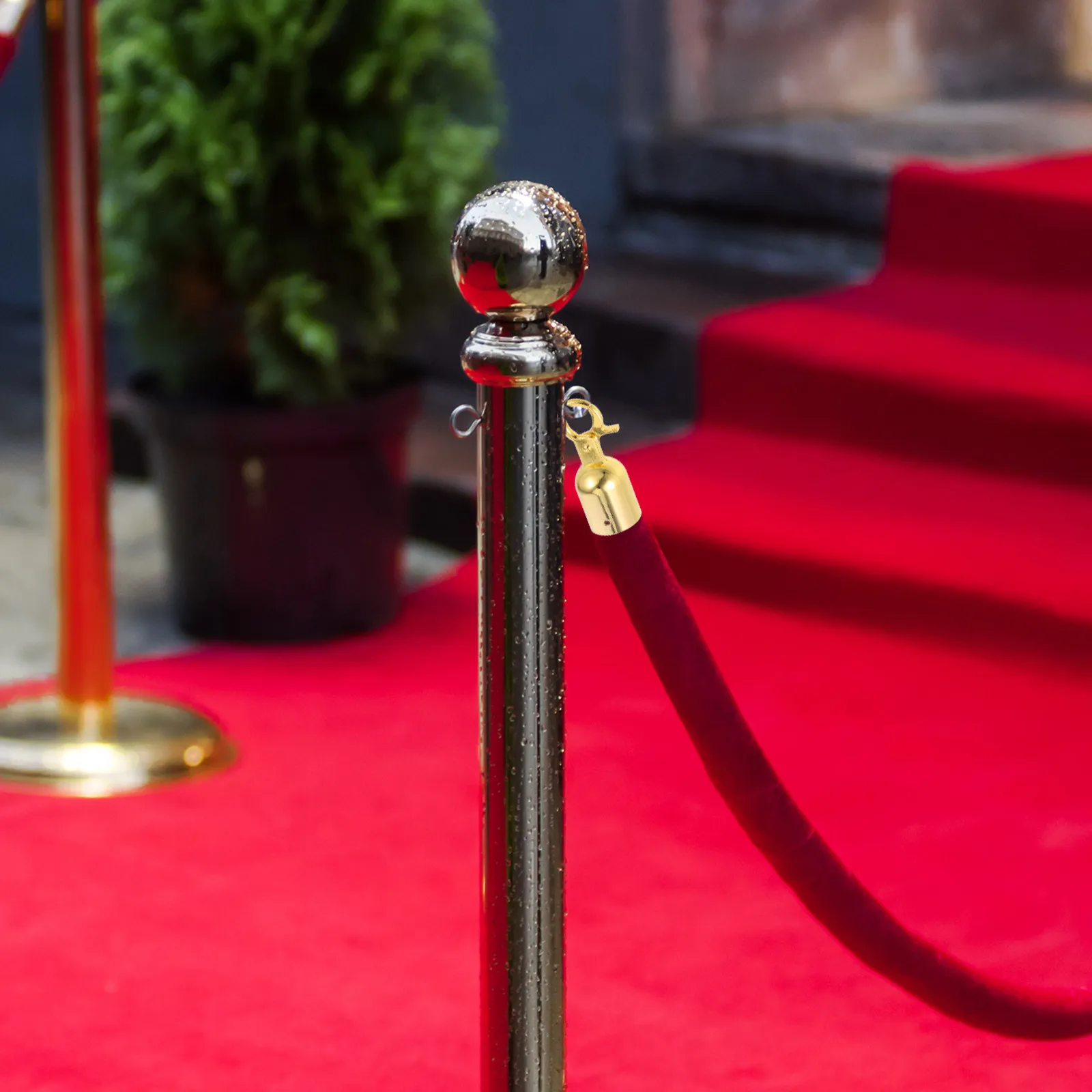 2Pcs Rope End Caps Zinc Alloy Crowd Control Barrier Rope Locks Hanger Fittings Queue Post Chain Accessories