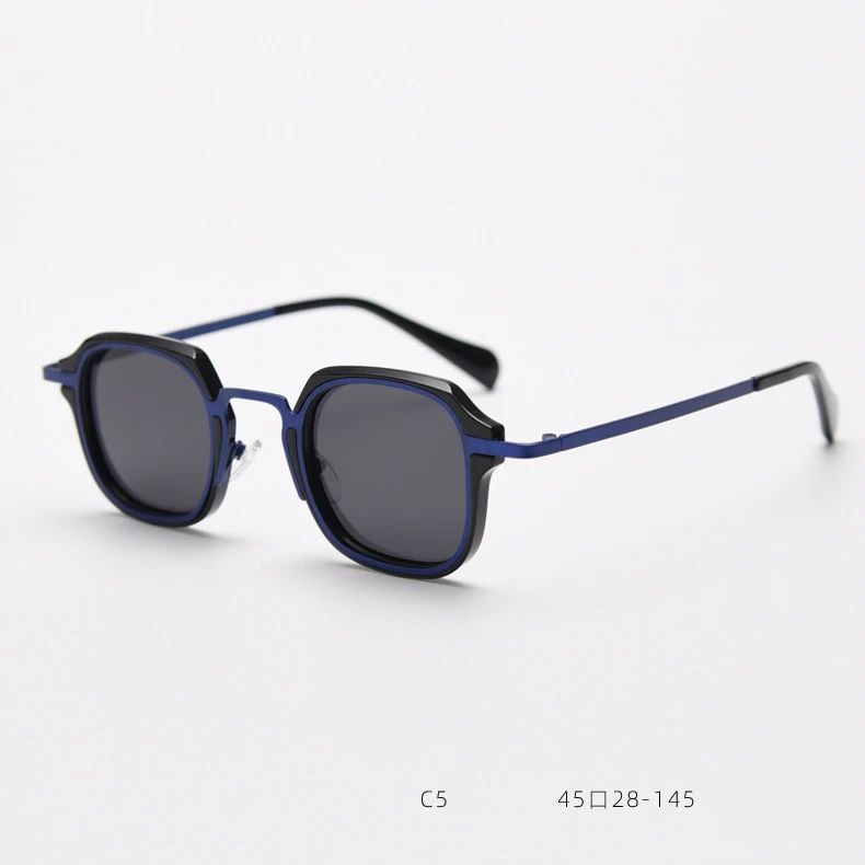 55689 Vintage Polygonal Polarisierte Sonnenbrille Mode Persönlichen Stil Punk Sonnenbrille UV400 Shades Weibliche Schwarz Oculos