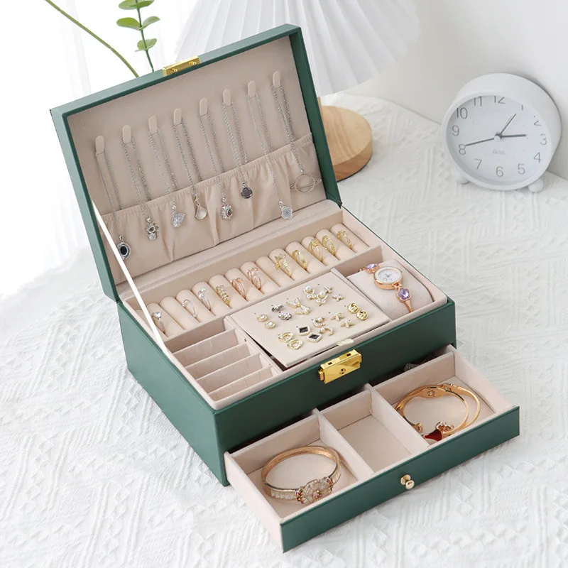 

Necklace, bracelet, earring, jewelry box High-end Jewelry Organizer Box with Large Capacity and Exquisite Design for