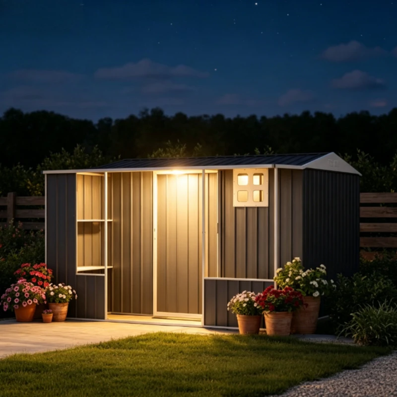 Factory Customized Outlet Backyard Storage Sheds Prefab Sheds Storage Outdoor Buildings Shed Shelves Simple Residence House