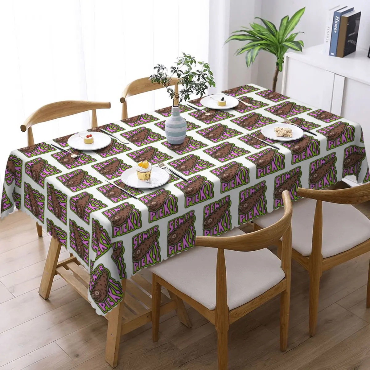 Sewer Pickle Customized Rectangular Tablecloth Waterproof Table Cover for Festival Party Decorations Table Cloth