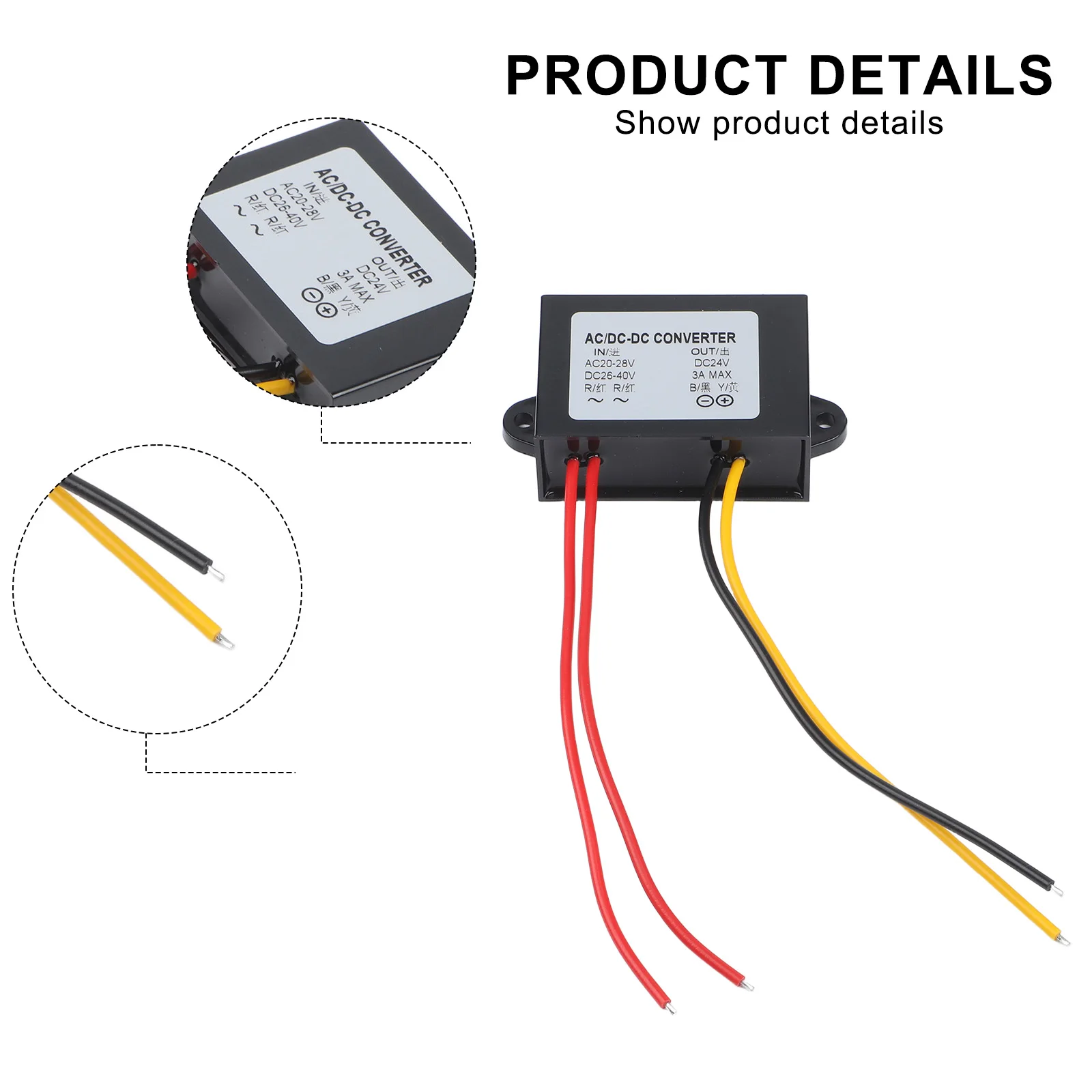 For Monitoring Systems High Efficiency Converter AC-DC Converter Heavy Rains Outdoor Use Product Size 75*40*22mm