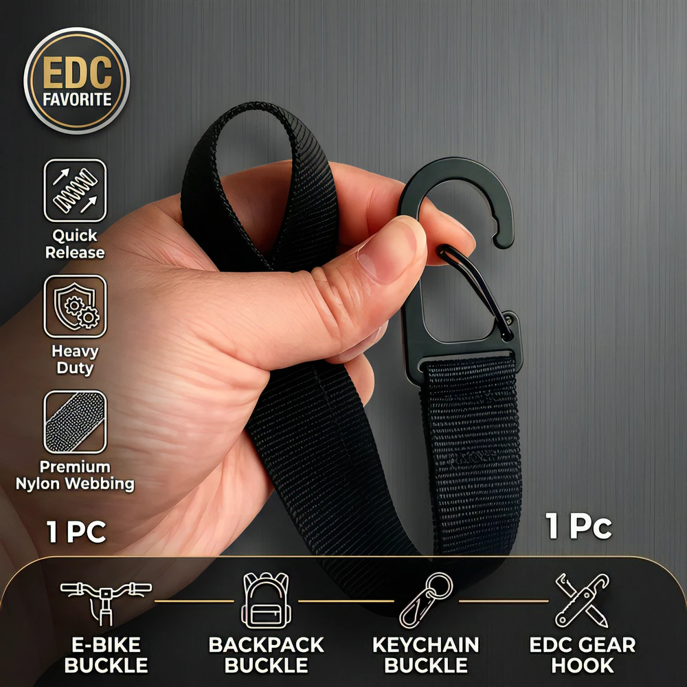 Webbing Spring Snap Hook EDC Carabiner Clip 1/2/5 Pcs Quick Release Hanging Buckle For Electric Bike Backpack Keychain Gear Tool