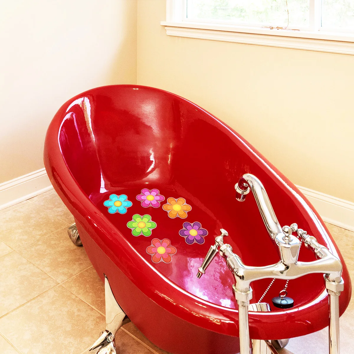 

Non-slip Stickers Bathroom Flower Safety Strips Anti-slip Decals Bathtub Decor Premium Material Easy Kitchen Shower