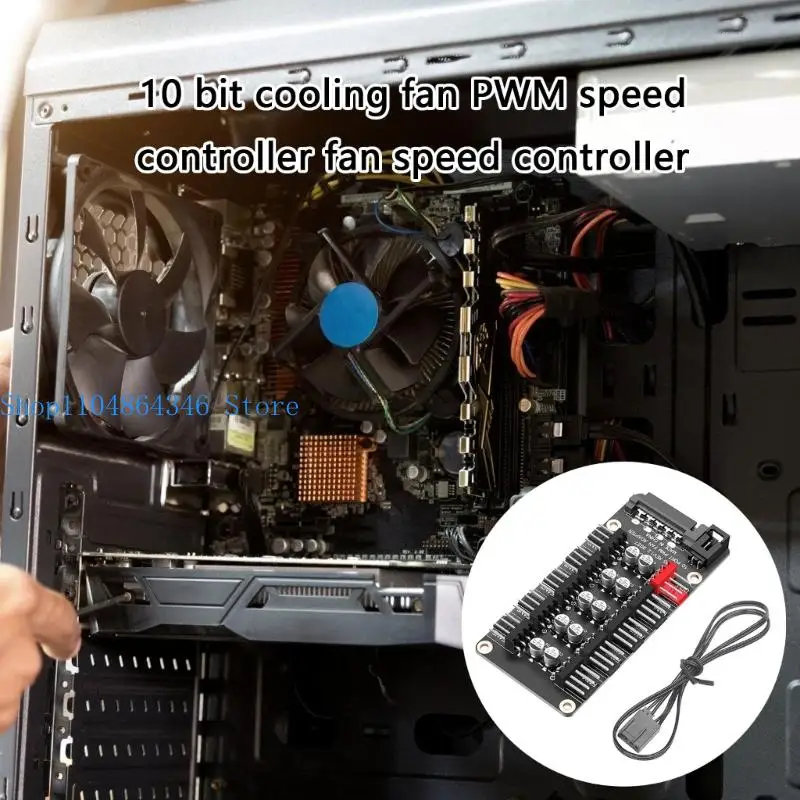 5asd 10 Stage PWMs PC Fan Controller With Automatic Temperature Regulation