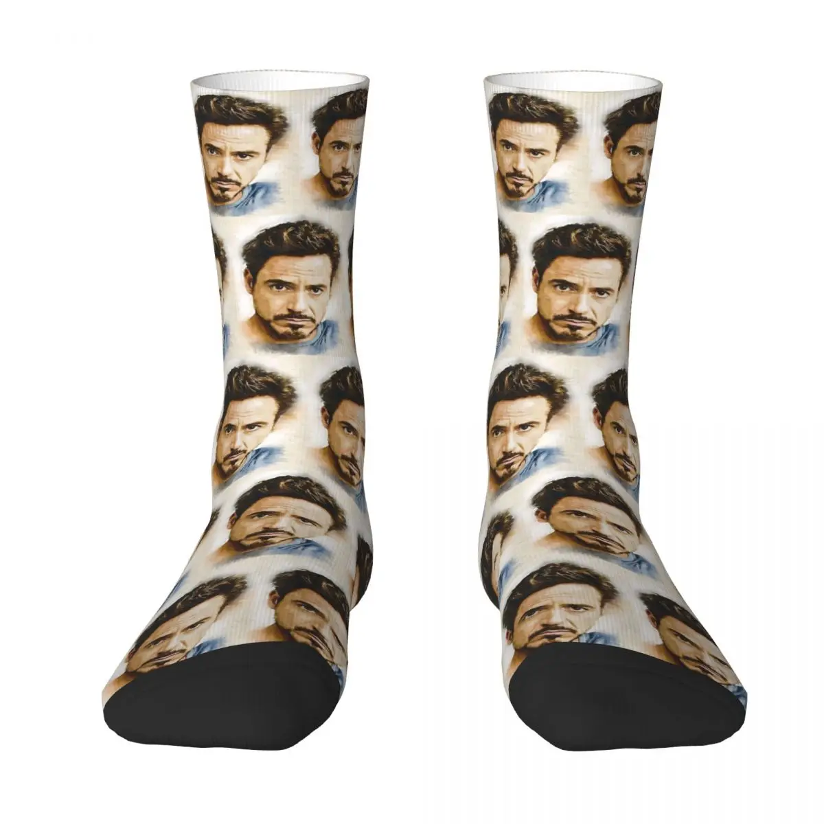 

A Tribute To Robert Downey Jr 4 Socks Harajuku Sweat Absorbing Stockings All Season Long Socks Accessories for Man's Woman's