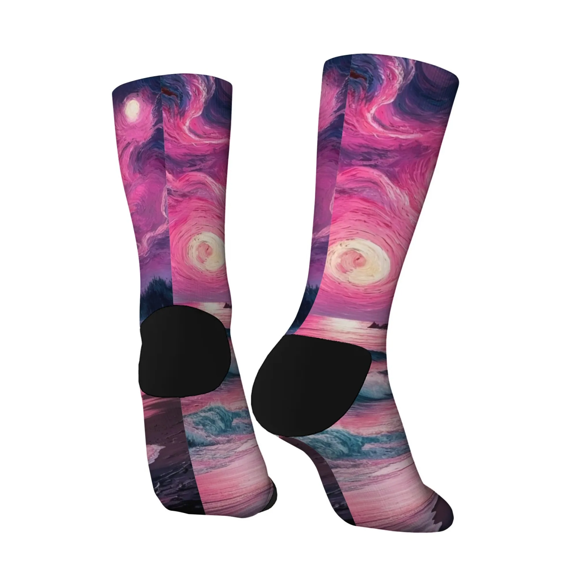 Calzini da uomo stile Van Gogh Art Lighthouse Calzini sportivi casual alla moda retrò Comodi calzini divertenti novità antiscivolo e traspiranti