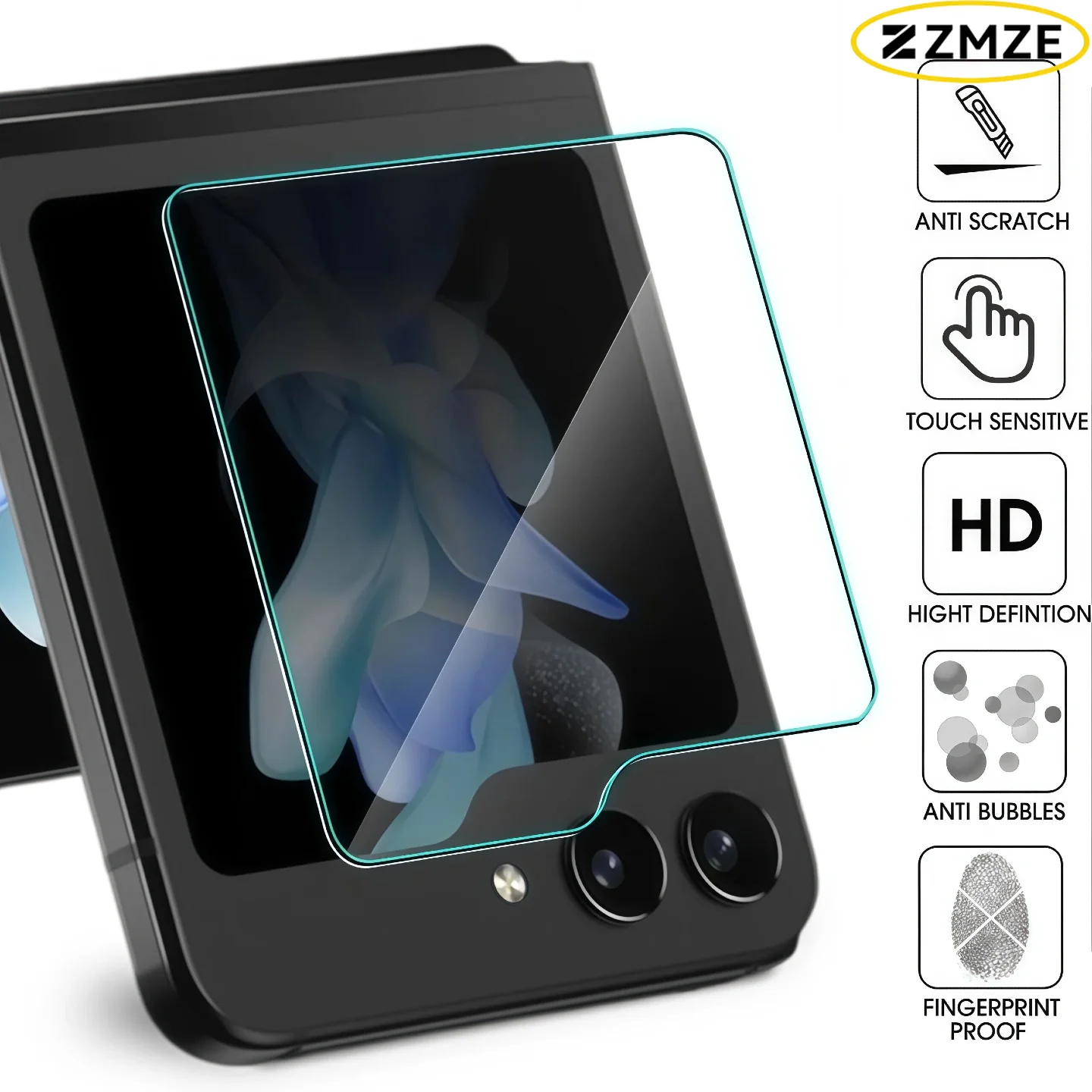 3 Stück Displayschutzfolie für Samsung Galaxy Z Flip 5/6/7/7 FE HD Gehärtetes Glas Außendisplay-Schutzfolie für Faltbaren Zweitbildschirm – Detail 3