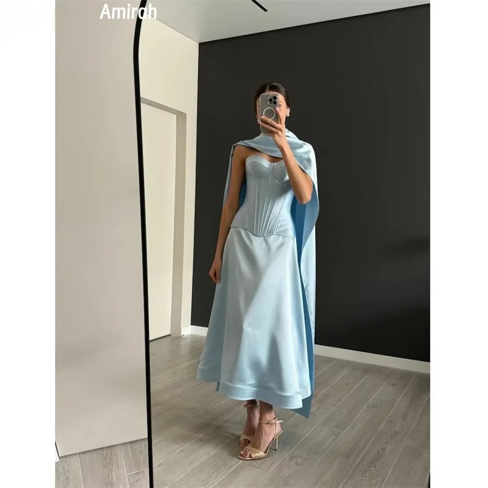 

Amirah Gloss Satin Wedding Dress Line A Luxurious Women's Evening Dresses Woman Elegant Party Dresses 2025 Custom Made Ball Gown