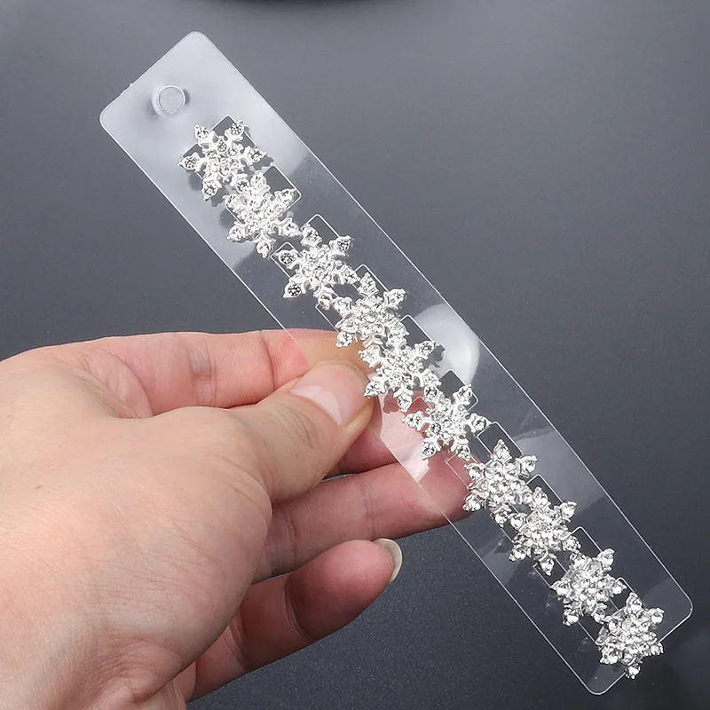 10 Stück Legierung Strass Schneeflocke Haarspange Frauen geflochtene Haarnadel Braut Hochzeit Haarschmuck – Detail 4
