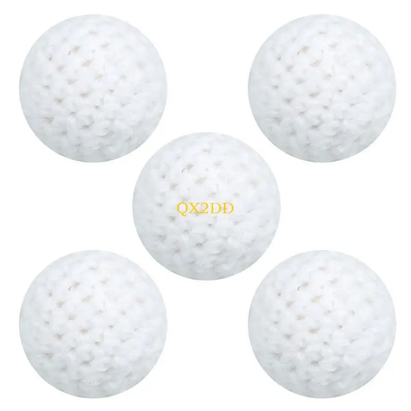QX2D 5pcs حبات الكروشيه الملونة لمصلب مقطع المفتاح زخارف القلادة القلادة 16 مم حبات الحرف الحرف الملونة