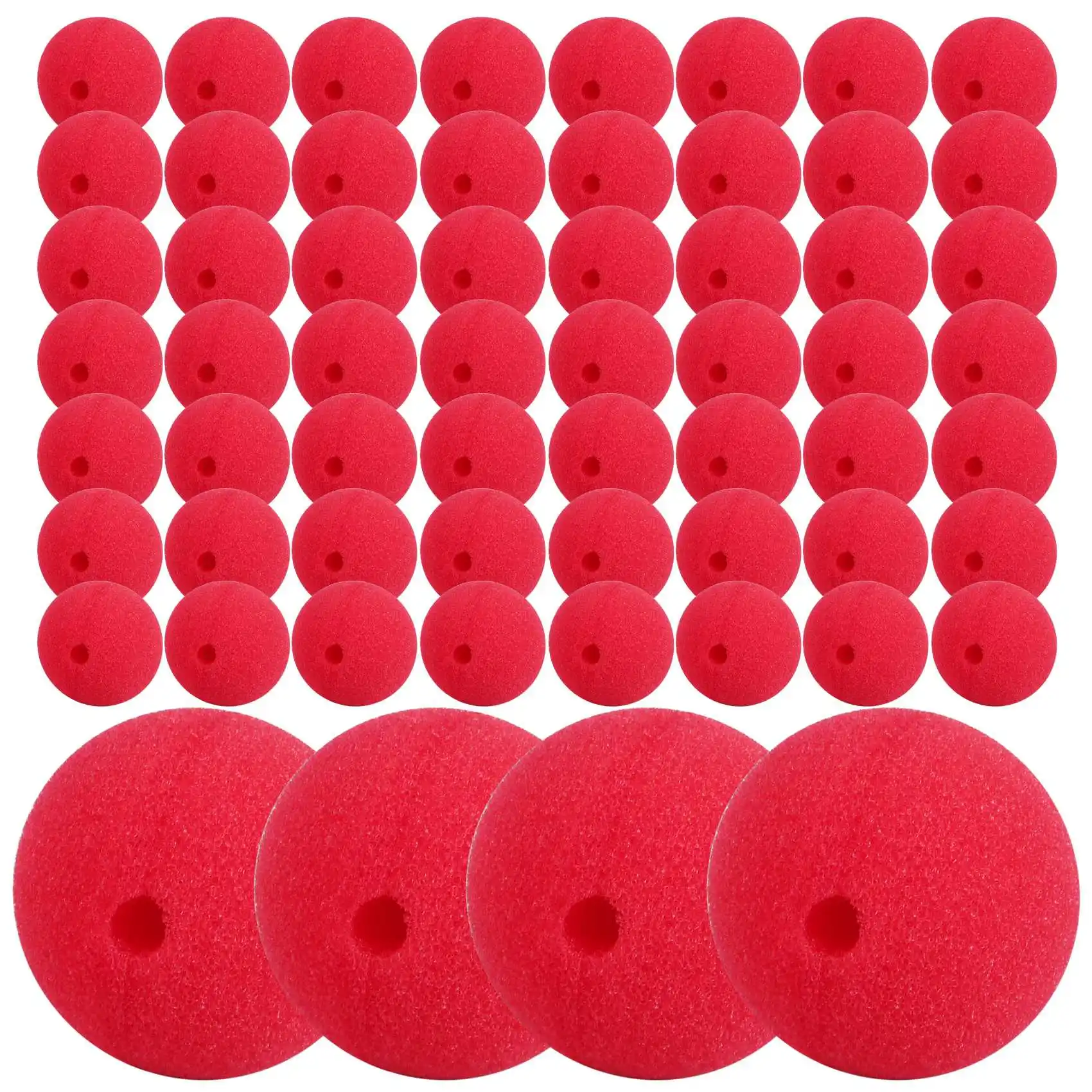 60 ชิ้น Red Clown Noses คอสเพลย์จมูกจมูกโฟมสําหรับคริสต์มาสฮาโลวีน Carnival เครื่องแต่งกาย Dress Up