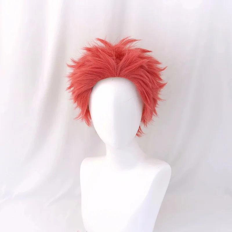 Akaza Cosplay Wig Rose Short Hakuji Hair Heat Resistant Synthetic Wigs + Wig Cap