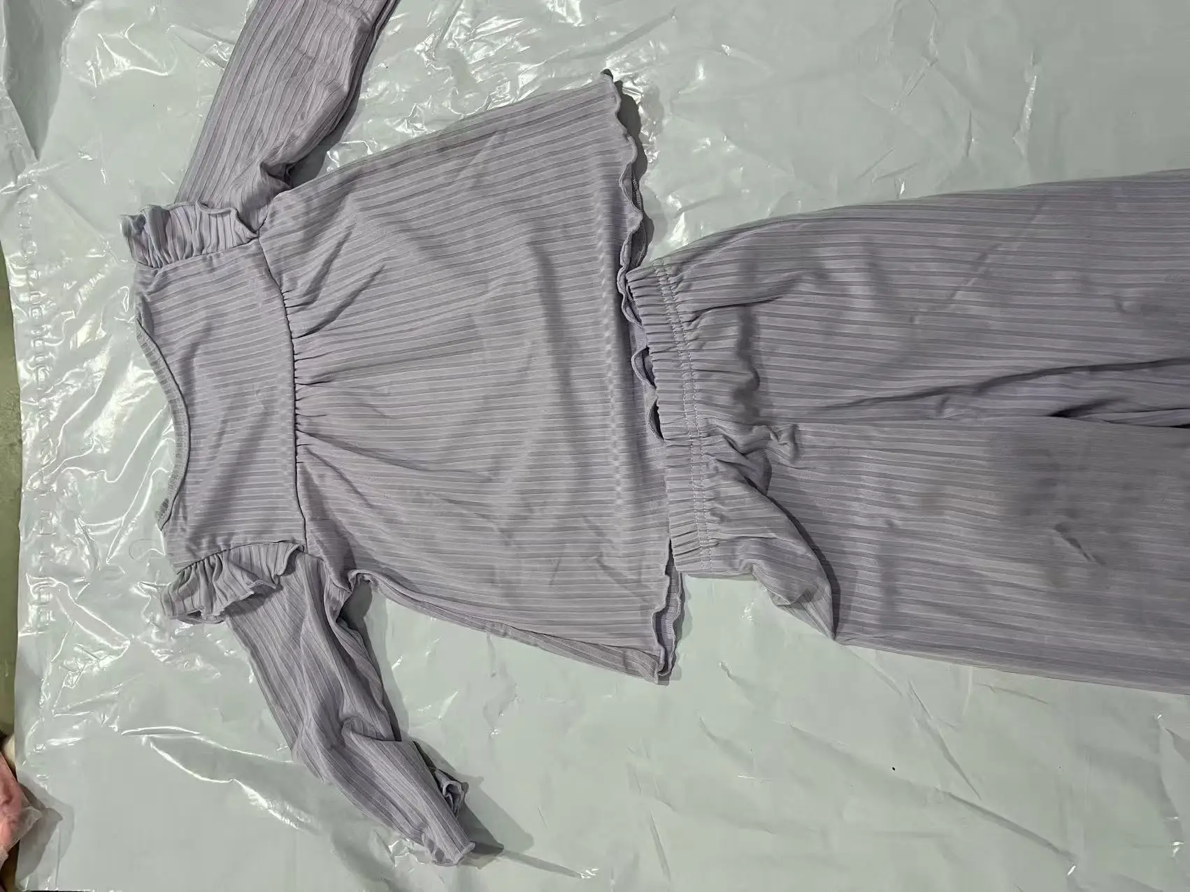 2026 Spring and Autumn New Children's Clothing Homewear Casual Comfortable Solid Color Pajamas Two-Piece Set for Girls Baby Air Conditioning Suit