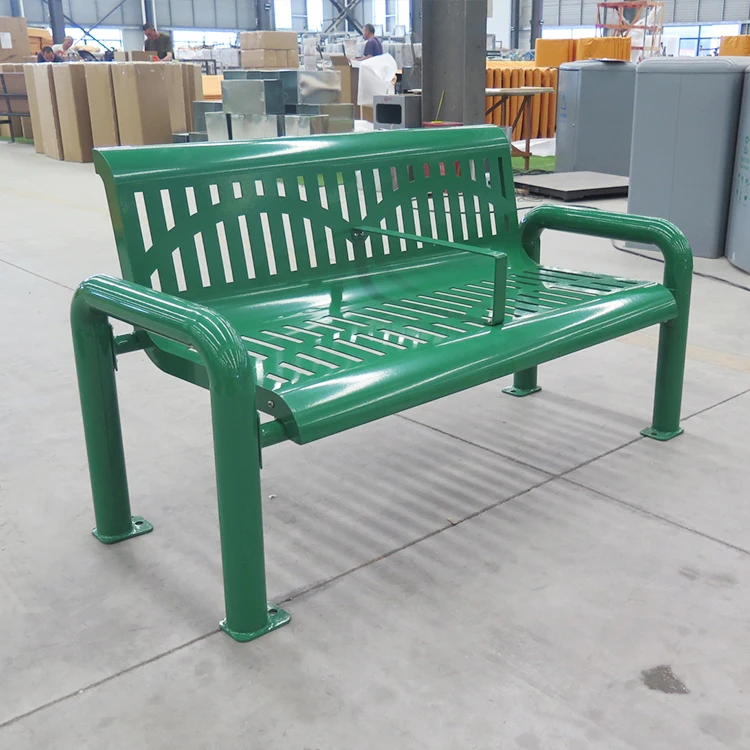 Pabrik Grosir Modern Outdoor Street Long Metal Bench Park Public Bench Outdoor Street Public Moden Design Garden Bench