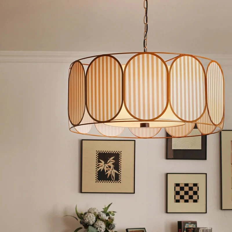 Nordic Fabric Art LED Pendant Light For Dining bedroom Wire Pendant Island Kitchen Cloth Suspension Luminaire Bedside Lighting